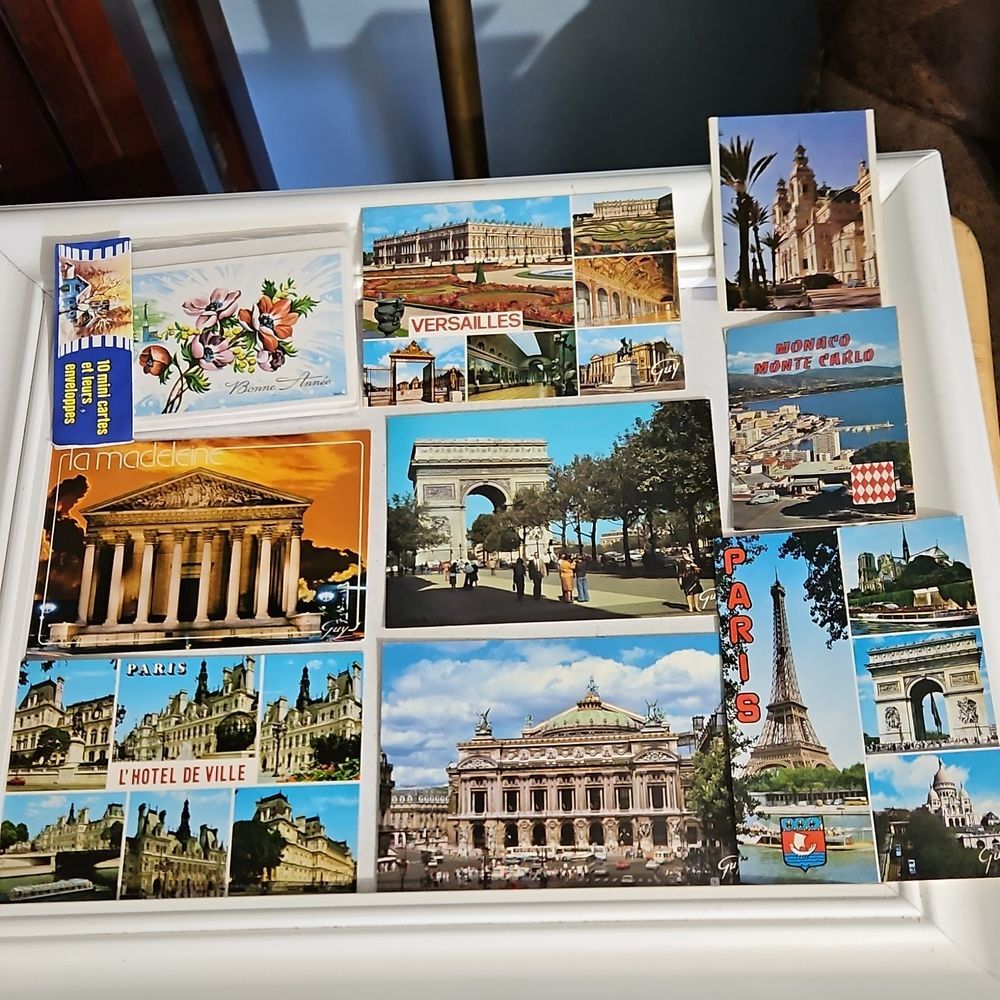 Vintage European Travel Postcard Collection including NIP Bonne Annee cards